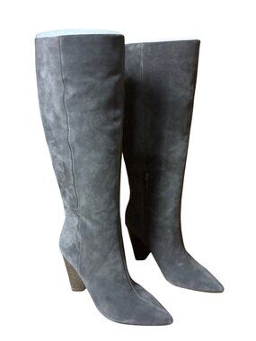 VC Vince Camuto MODESIE Dark Slate Verona Suede Leather Knee High Boots 9M